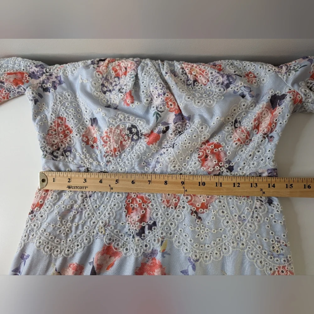 Jessakae Roux Tiered Eyelet Floral Dress | Size M - Picture 12 of 13